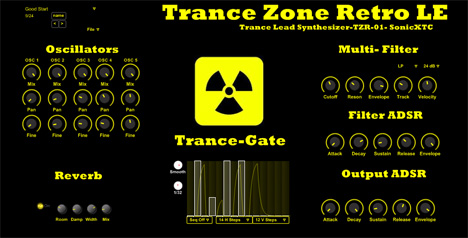 Trance Zone Retro LE - free Super Saw synth plugin