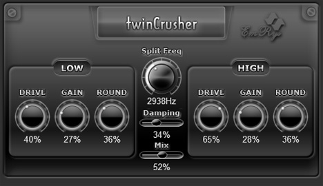 TwinCrusher - free 2 band distortion plugin