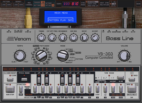 Venom VB-303 - free 303 bass line style plugin