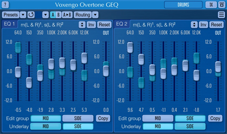 Overtone GEQ - free 7 band harmonic EQ plugin