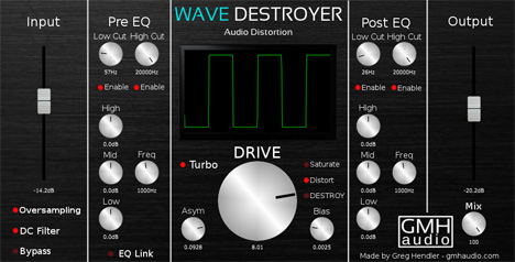 Wave Destroyer - free Distortion plugin