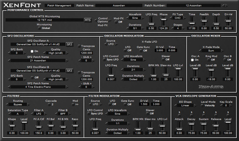 XenFont - free Microtonal SF2 / subtractive synth plugin
