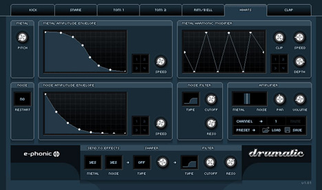 Drumatic 3 - free 7 voice drum synth plugin