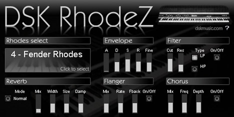RhodeZ - free Rhodes piano plugin