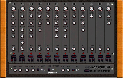 easy-drum X8 - free 16 step sequencer drums plugin