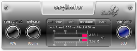 easyLimiter - free Mastering limiter plugin