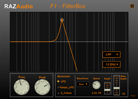 F1 Filter Box - free XY pad / Mod filter plugin