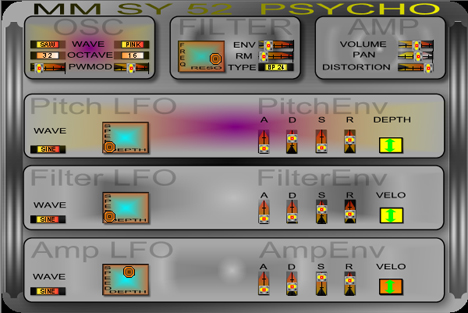 MM SY 52 PSYCHO - free Lo-fi synth plugin