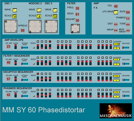 MM SY 60 Phasedistortar - free Sequenced synth plugin