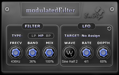 modulatedFilter - free Modulation filter plugin