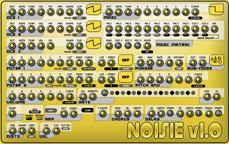Noisie - free 3 osc analog synth plugin