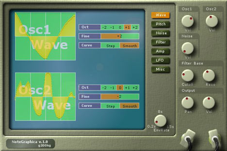 NoteGraphica - free Wavedrawable oscillators plugin