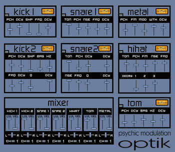 Optik - free 7 voice drum synth plugin