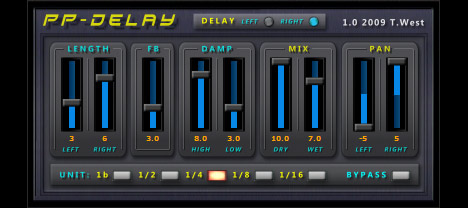 PpDelay - free Stereo delay plugin