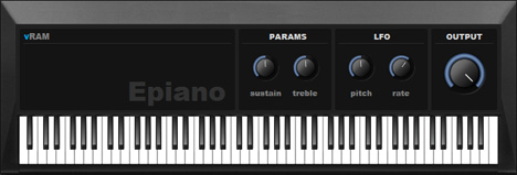vRAM Epiano - free Wurlitzer electric piano plugin
